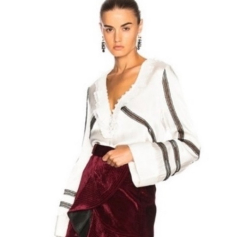 Self-portrait tunic top v neck collar